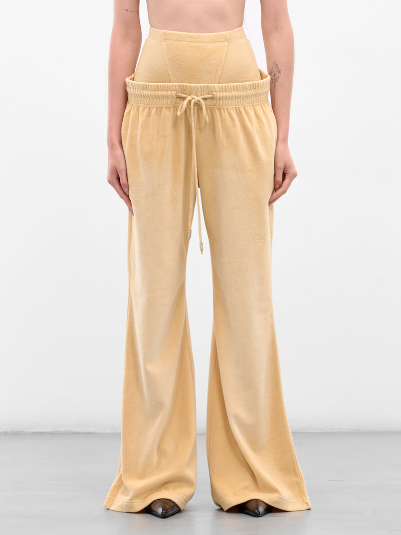 Blonde Layered Relaxed Flare Sweatpants (PAS0BLO-BLONDE)
