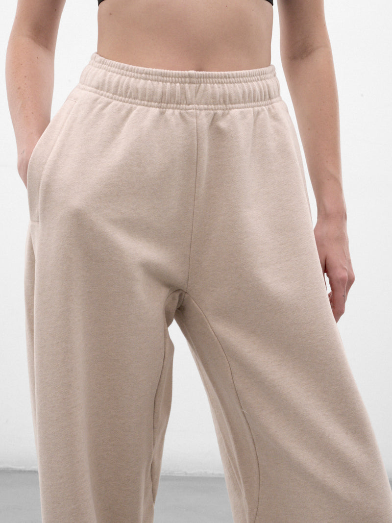 Beige Cotton Wide Relaxed Sweatpants (PAU00286AJ00325-BEIGE)