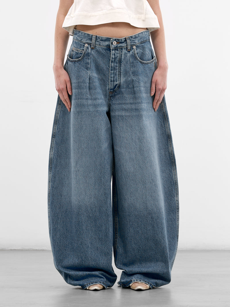 Blue Ovalo Baggy Denim Jeans (PAW00609AD0038-BLUE)