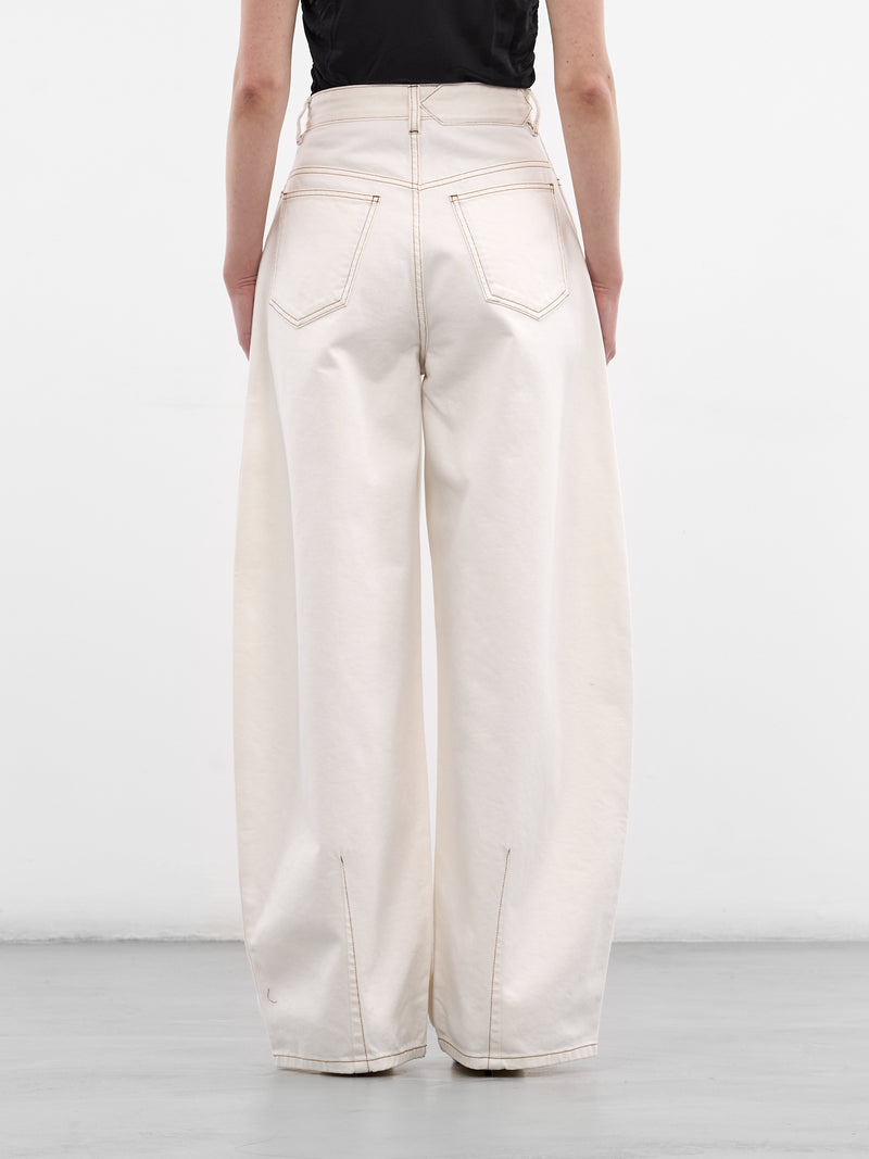 White Ovalo Baggy Denim Jeans (PAW00609AD0040-OFF-WHITE-TABAC)