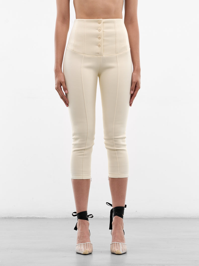 JACQUEMUS White Arlésien Capri Pants | H.Lorenzo - front