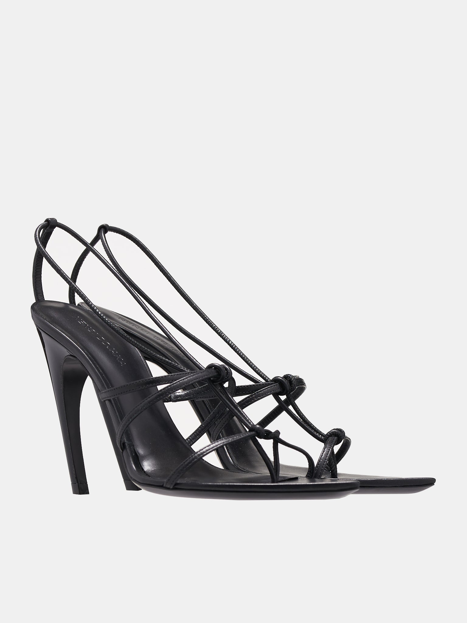 Leather Heeled Sandals (PCW42040-BLACK)