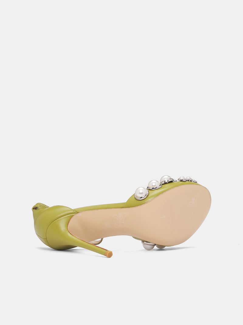 NICOLA BROGNANO Green Pearls Heels | H.Lorenzo - bottom