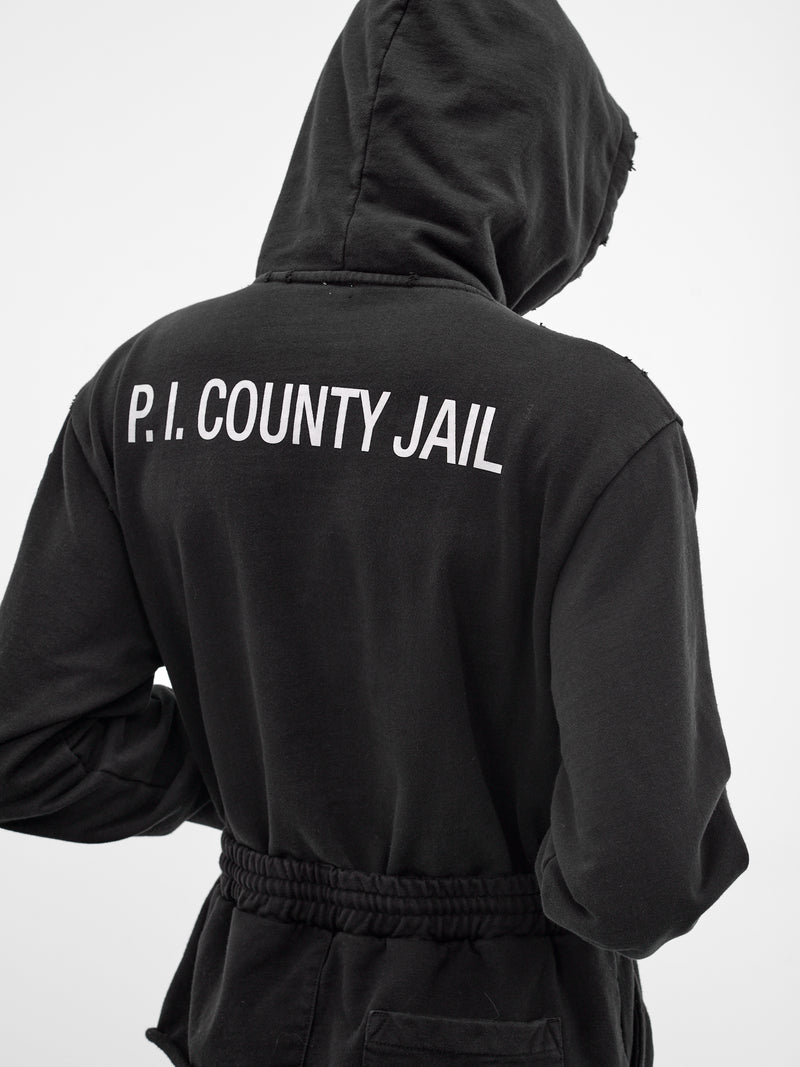 Black Deconstructed Hybrid Sweatpants Hoodie (PI26SSMH04-BLACK)