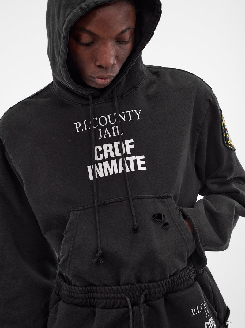 Black Deconstructed Hybrid Sweatpants Hoodie (PI26SSMH04-BLACK)