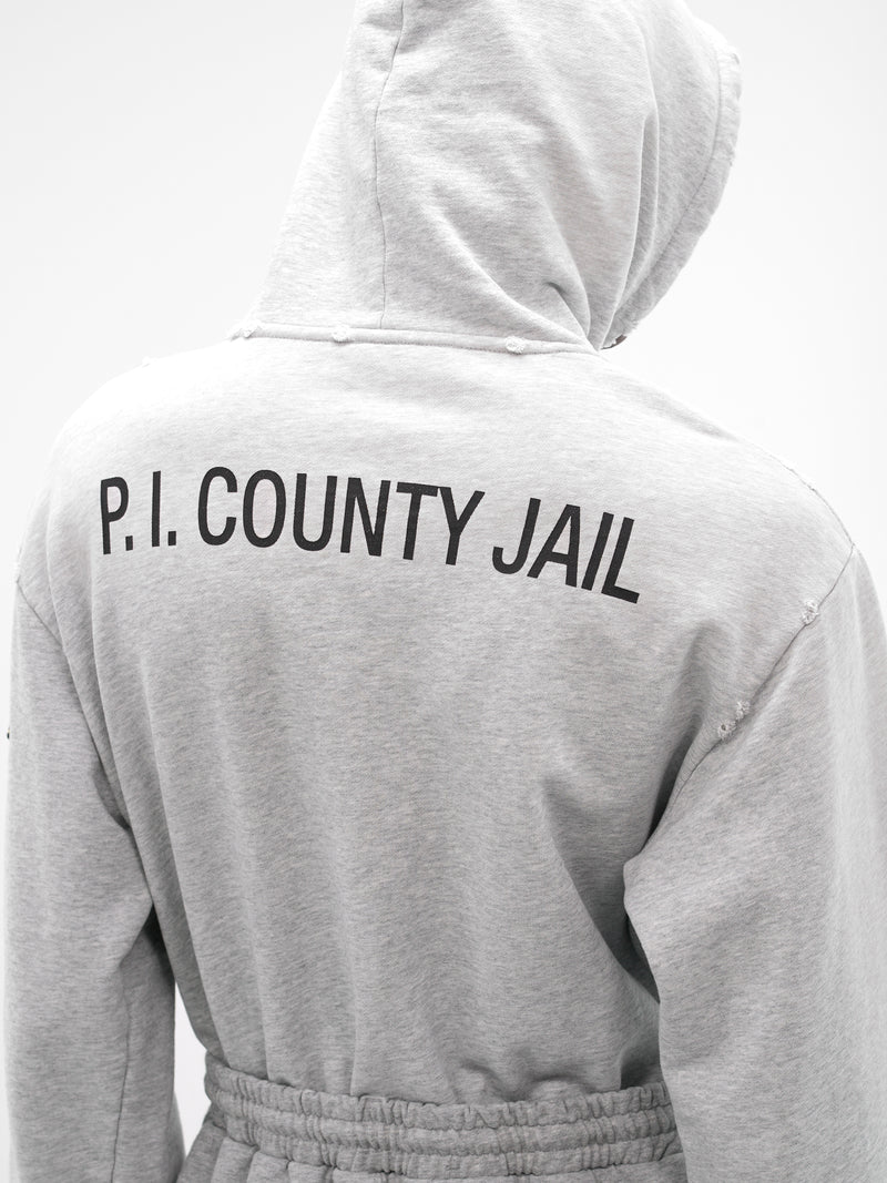 Gray Deconstructed Hybrid Sweatpants Hoodie (PI26SSMH04-MELANGE)