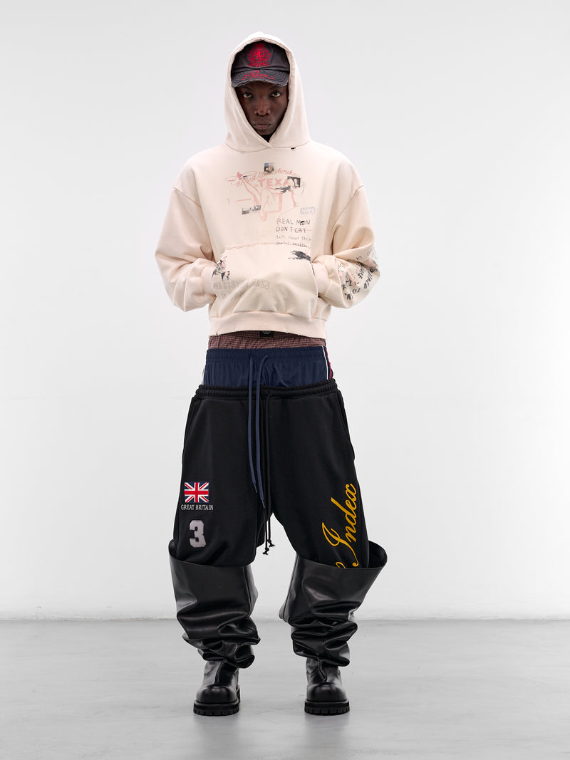 Black Triple Layered Deconstructed Sweatpants (PIS26SSMB08-BLACK)
