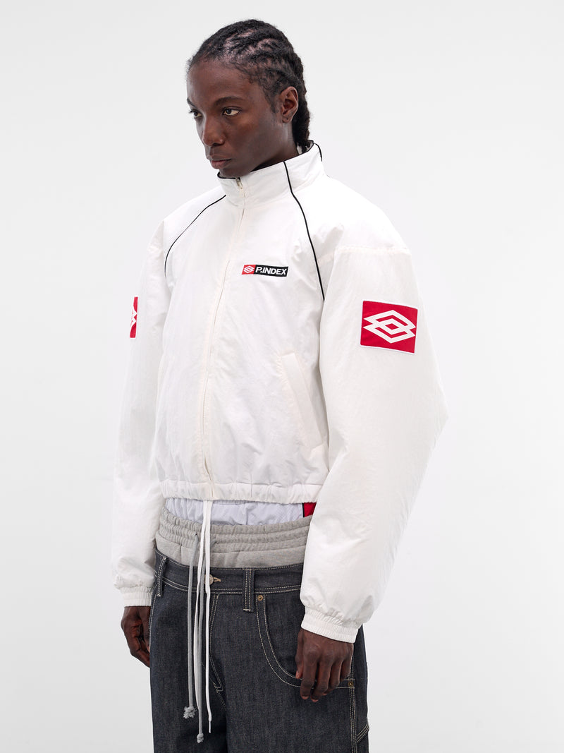 White Exaggerated Shoulders Track Jacket (PI26SSMO07-WHITE)