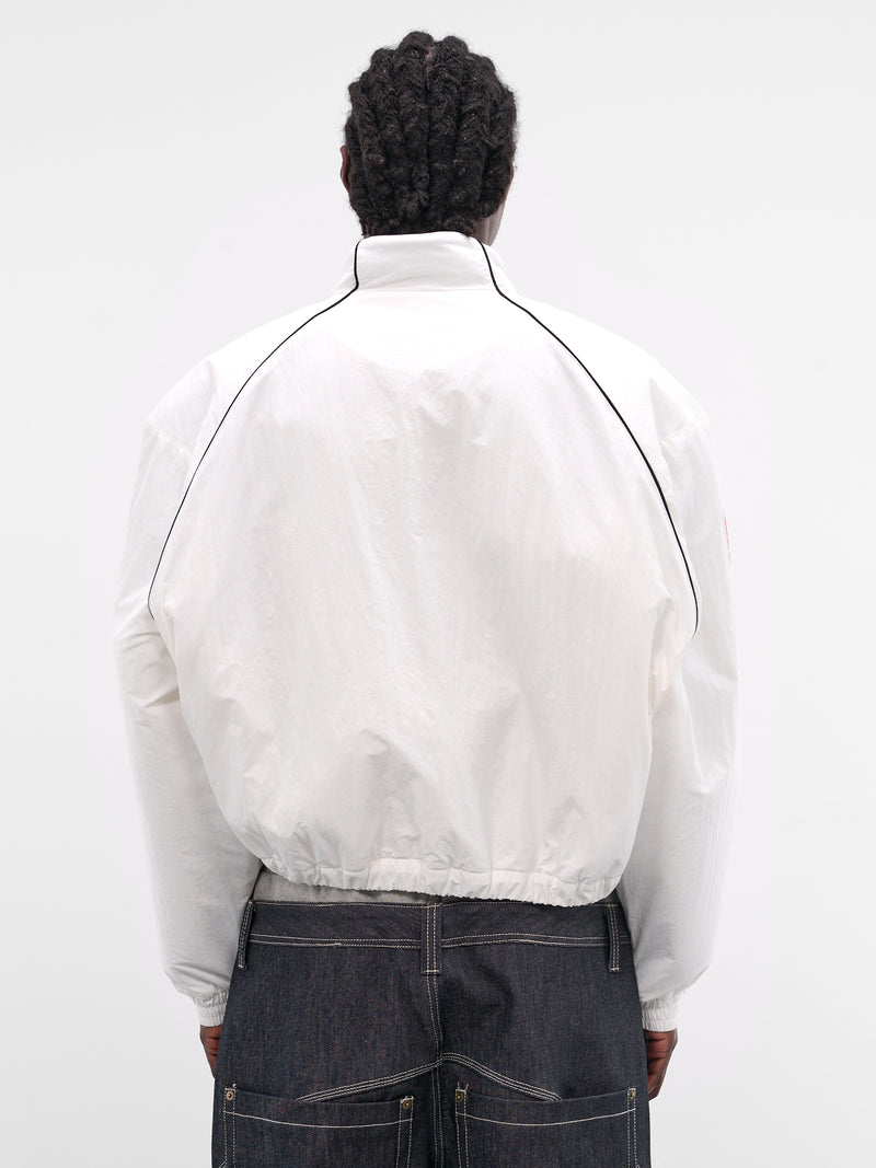White Exaggerated Shoulders Track Jacket (PI26SSMO07-WHITE)