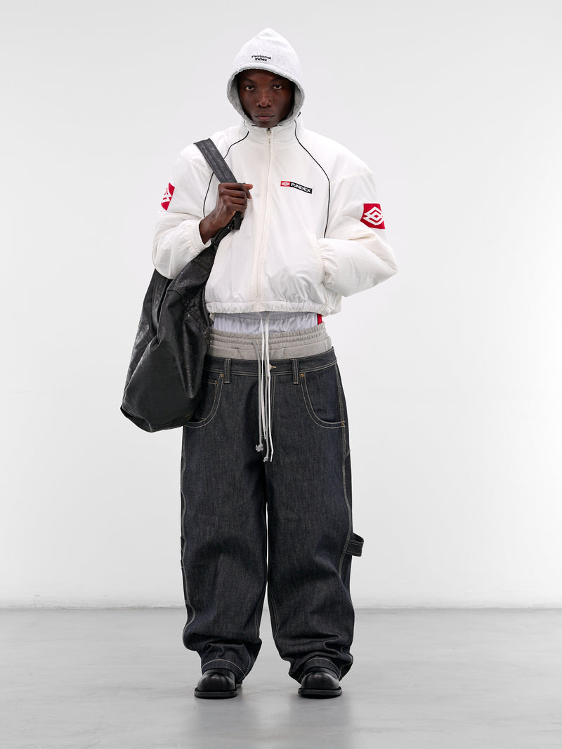 White Exaggerated Shoulders Track Jacket (PI26SSMO07-WHITE)