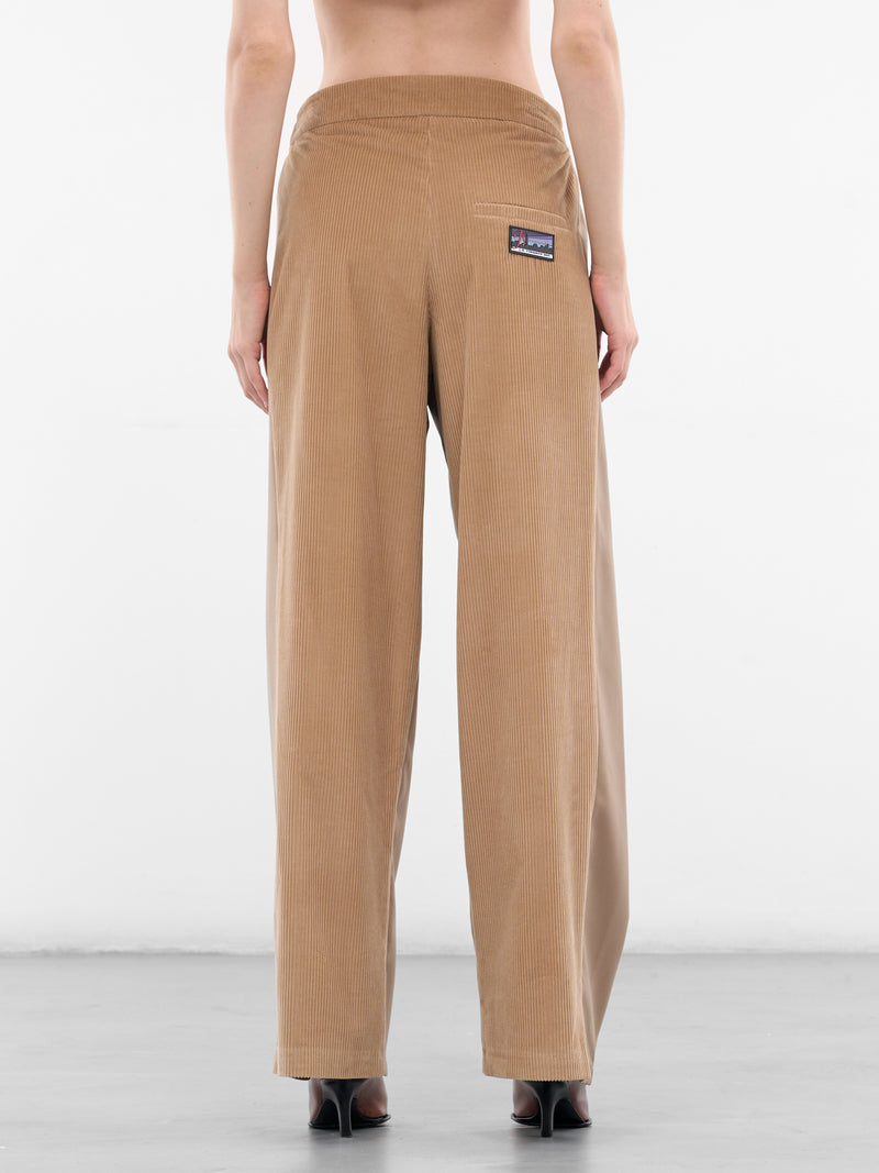 Pifty Beige Corduroy Paneled Trousers (PIFTY-BEIGE)