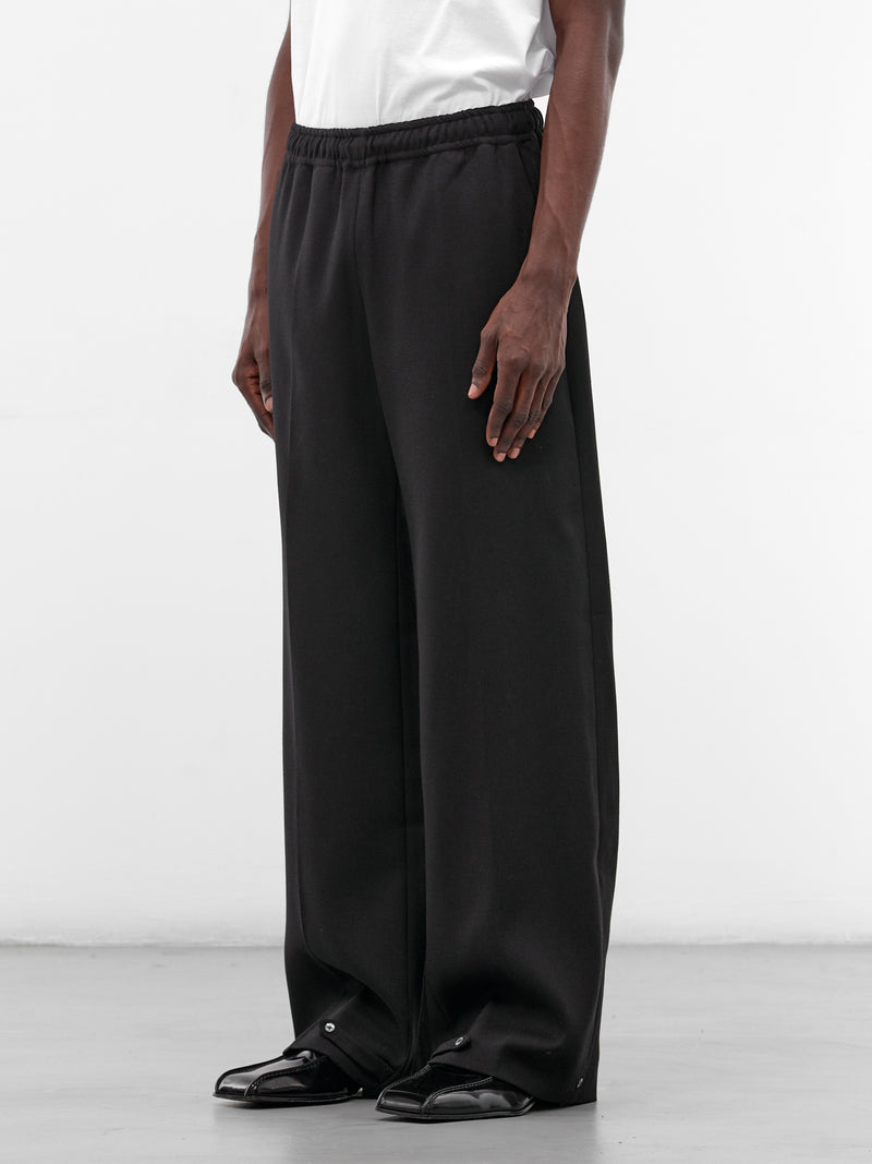 Black Matte Wool Pajama Pants (PIJAMA-2-MATTE-SHINY-BLACK)