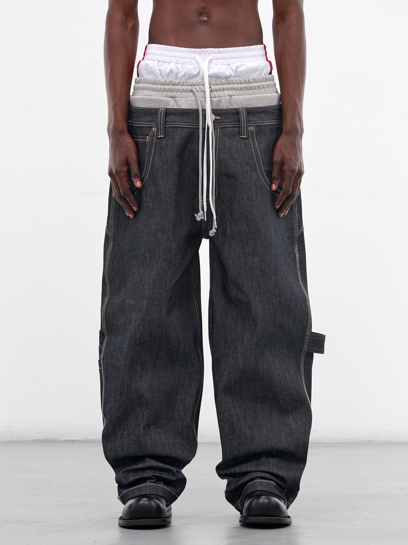 Triple Layered Denim Trousers (PIS26SSMB07-INDIGO-BLUE)