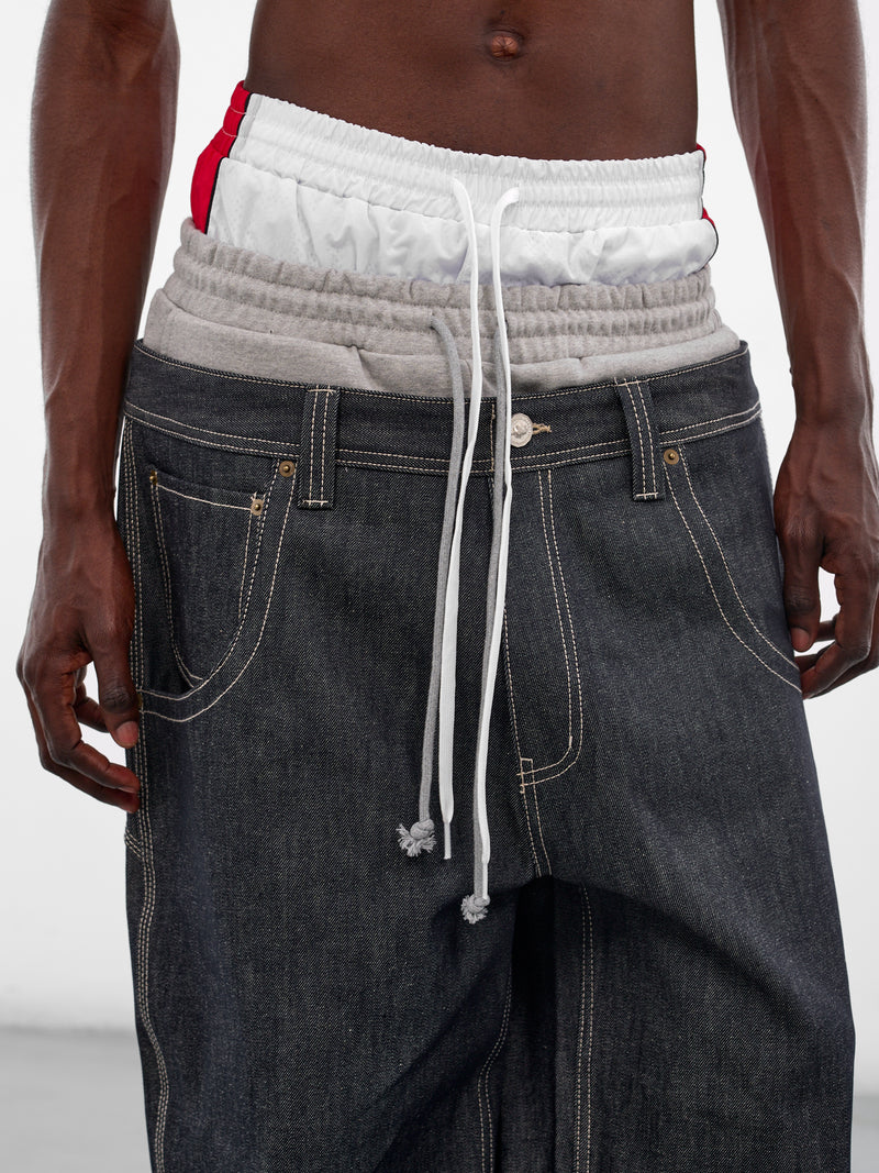 Triple Layered Denim Trousers (PIS26SSMB07-INDIGO-BLUE)