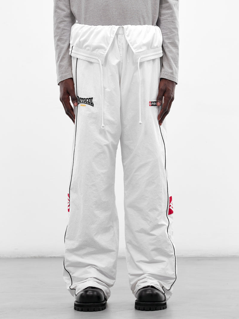 White Folded Waist Track Pants (PIS26SSMB10-WHITE)