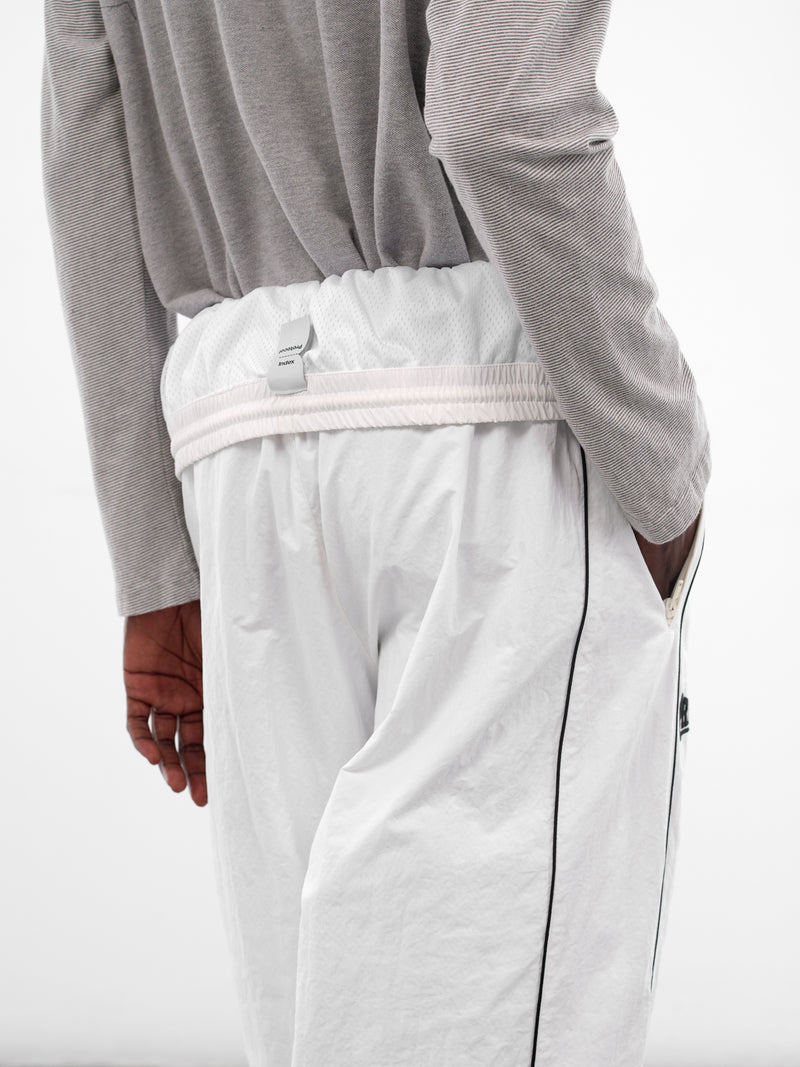 White Folded Waist Track Pants (PIS26SSMB10-WHITE)
