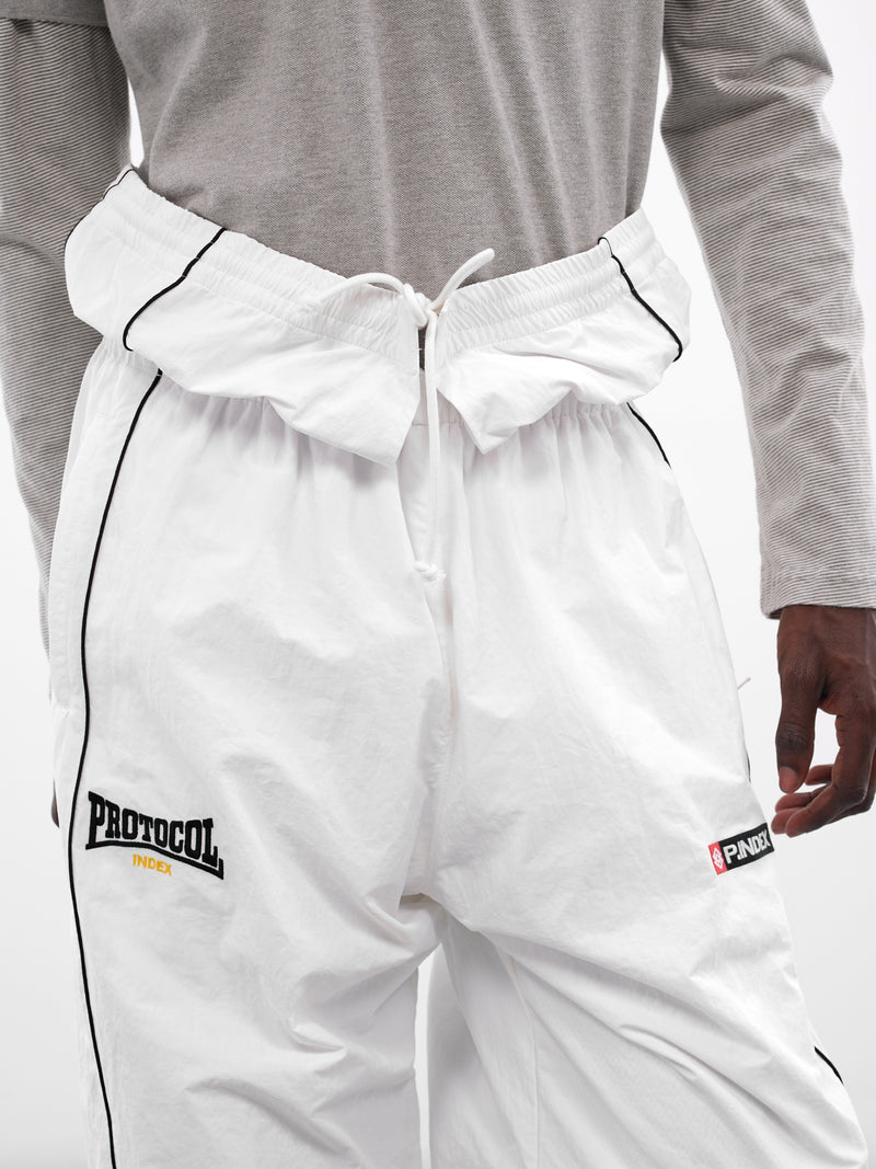 White Folded Waist Track Pants (PIS26SSMB10-WHITE)