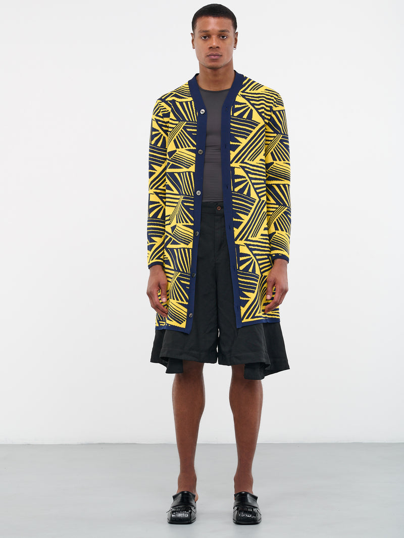 Geometric Long Cardigan (PK-N013-051-YELLOW)