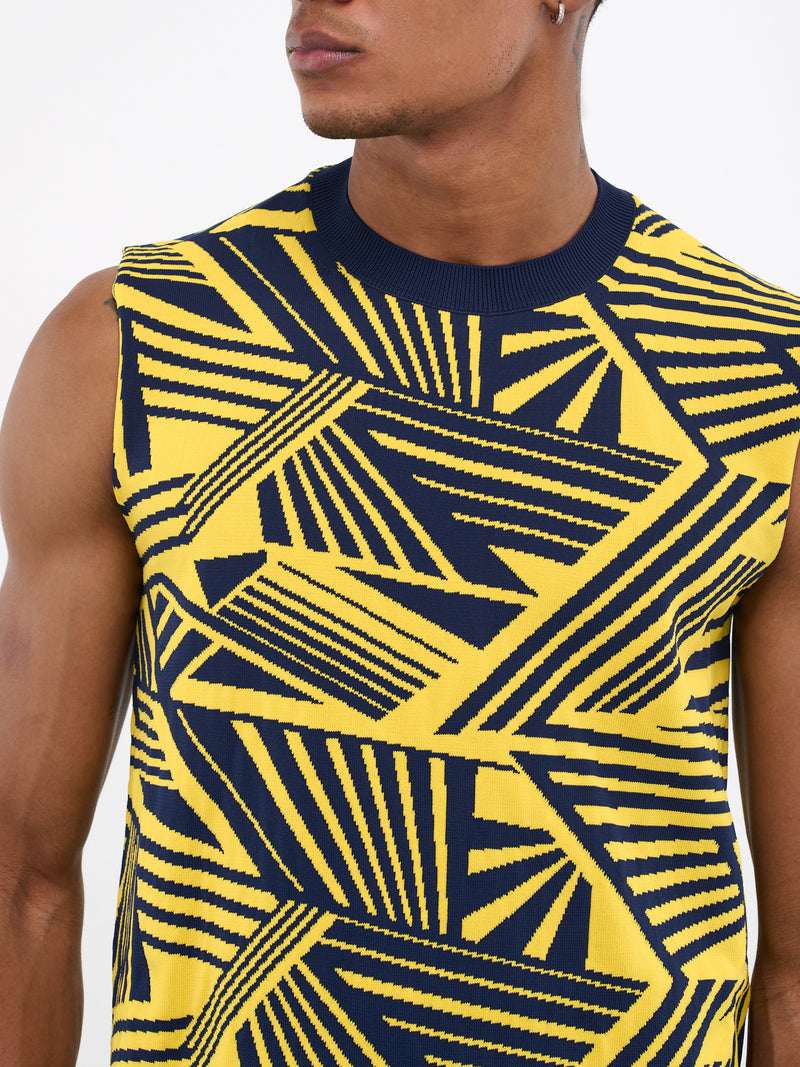 Geometric Long Tank (PK-N014-051-YELLOW)