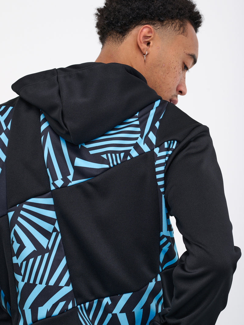 Geometric Tile Hoodie (PK-T016-051-BLACK-BLUE-BLACK)