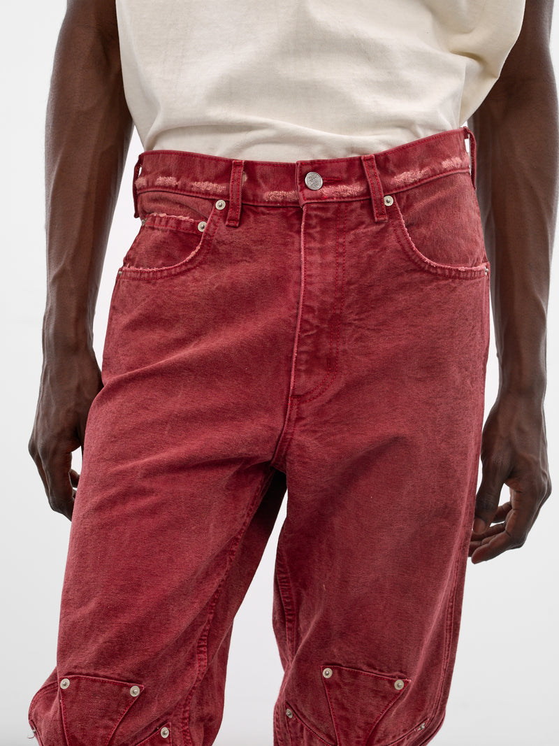 Red Distressed Chopper Carpenter Pants (PNT01-RED)