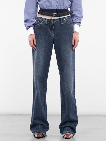 パンツ ohtoro Veal Indigo Jeans Po Indigo Deconstructed Denim Jeans (PO-PANT-DARK-BLUE)