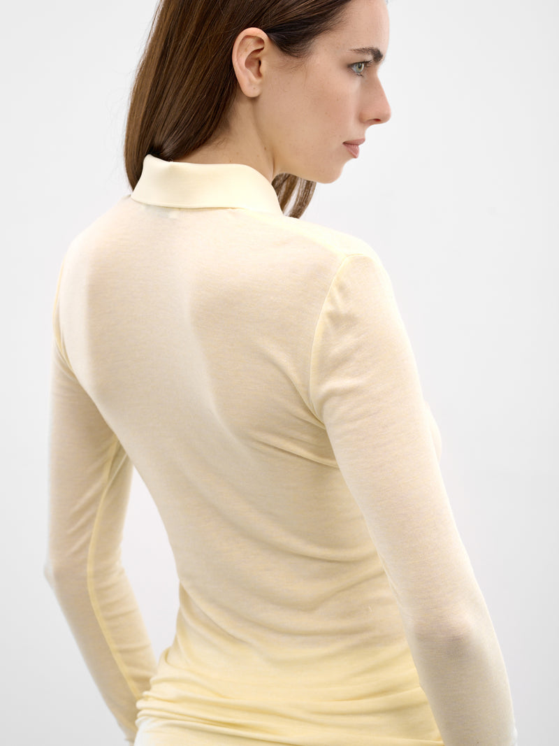 Long Sleeve Tencel-Wool Polo (PO01241-LIMONE)