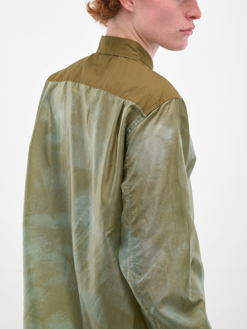 Green Abstract Button-Up Shirt (PP-B011-051-1-KHAKI)