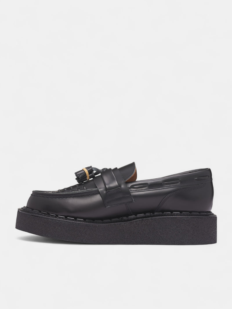 George Cox Leather Tassel Loafers (PP-K104-001-1-BLACK)