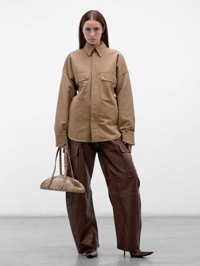Chestnut Lamb Soft Power Trousers (PPFW26PA02797-2101-CHESTNUT)
