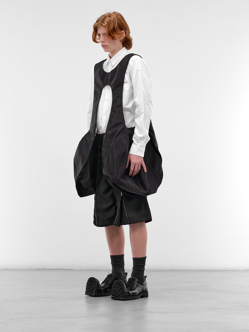 Black Sculptural Bubble Vest (PQ-A002-S26-BLACK)