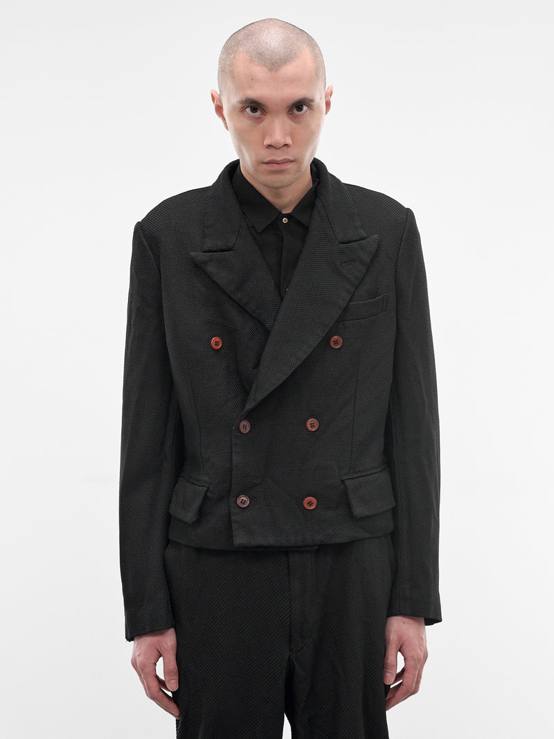 Black Double-Breasted Blazer (PQ-J044-S26-BLACK)