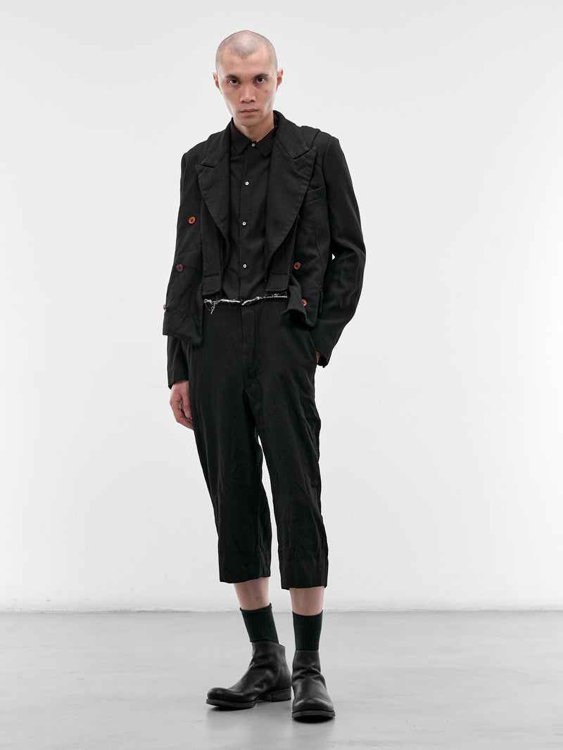 Black Suspenders Cropped Trousers (PQ-P040-S26-BLACK)