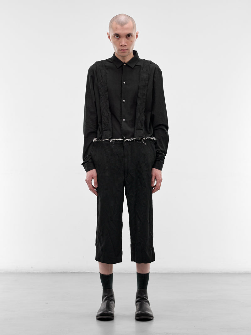 Black Suspenders Cropped Trousers (PQ-P040-S26-BLACK)