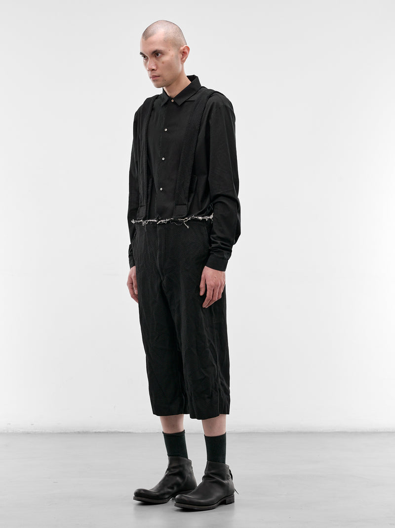 Black Suspenders Cropped Trousers (PQ-P040-S26-BLACK)