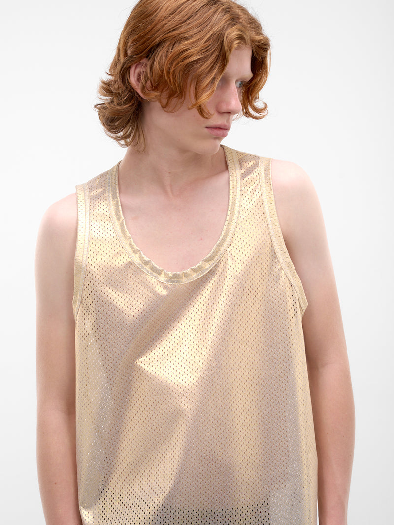 Gold Mesh Tank Top (PQ-T041-S26-GOLD)