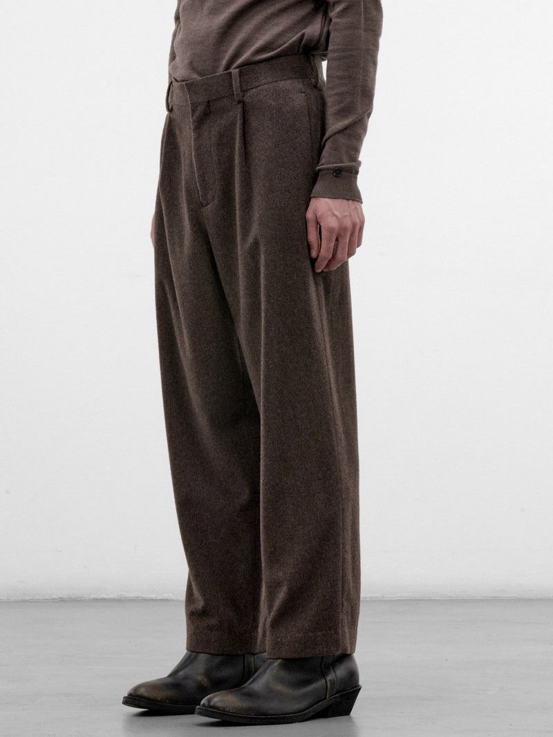 Brown Cashmere Twill Trousers (PRAGLW0400-BROWN)