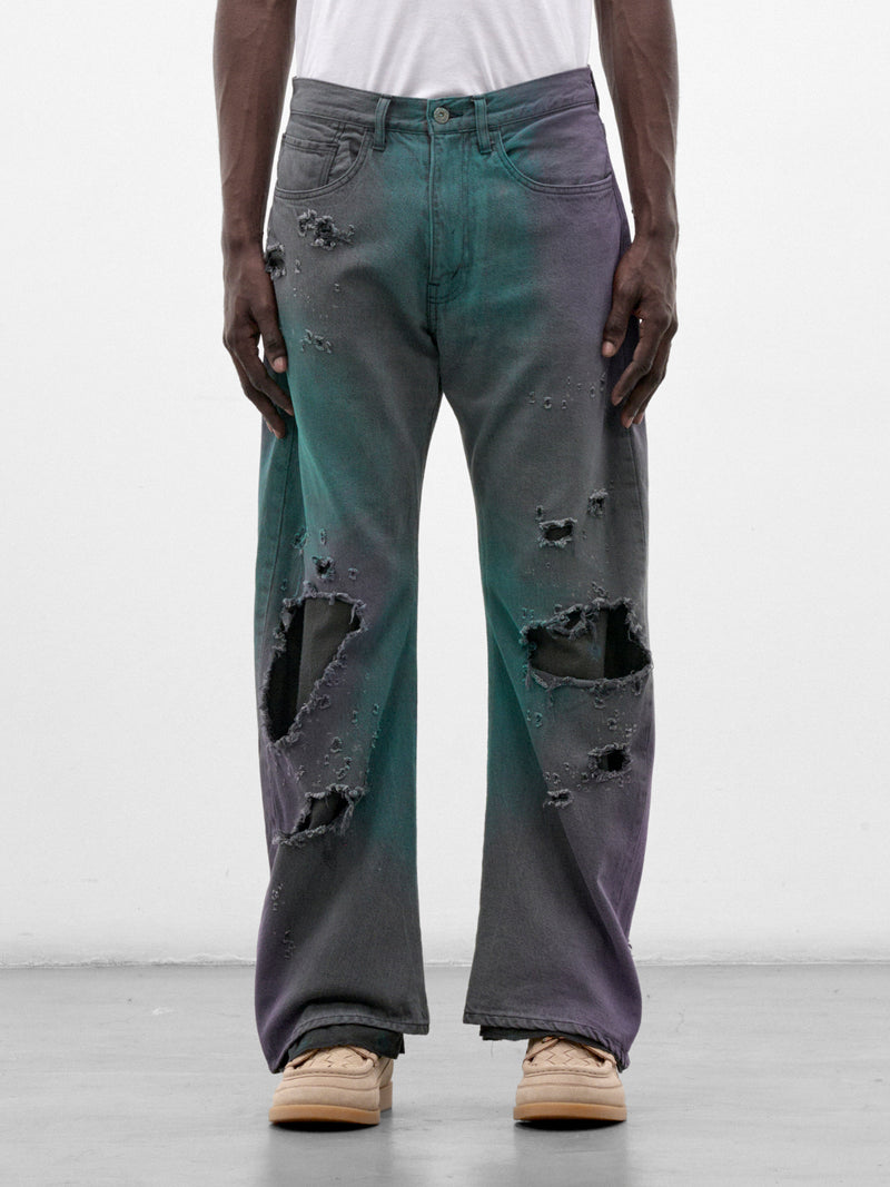 Black Halation Flare Denim Jeans (PT-SV-NRA-1003-BLACK)