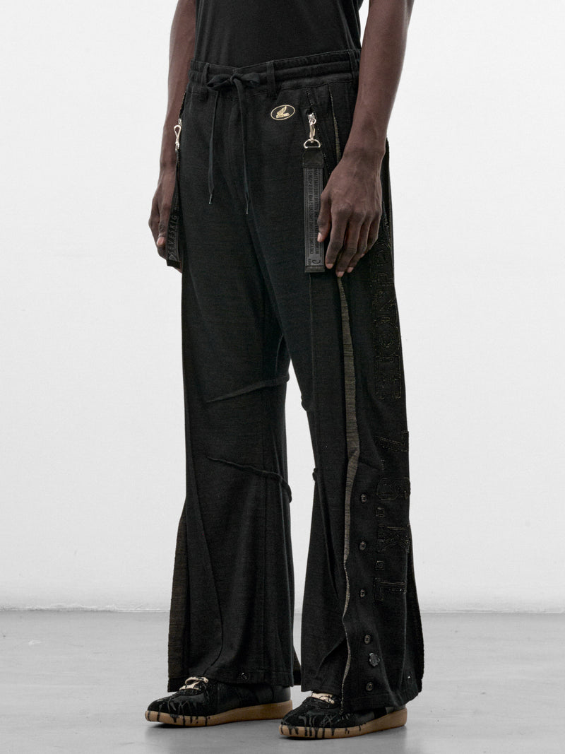 Black Deconstructed Honda Track Pants (PT-SV-NRA-1007 -BLACK)