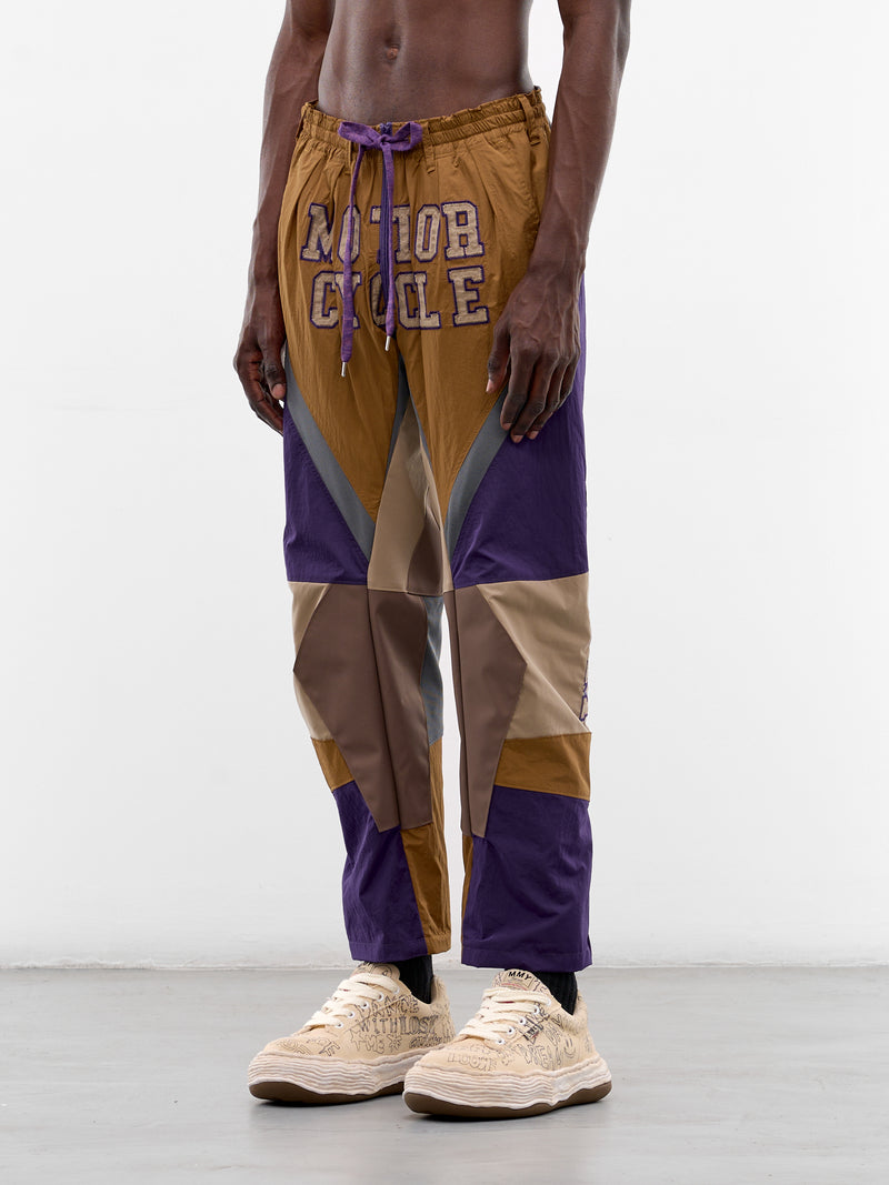 Tonal Paneled Motorcycle Motard Pants (PT-SV-NRS-1004-BEIGE)