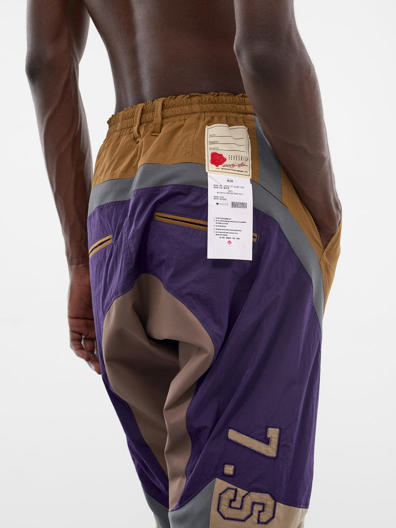 Tonal Paneled Motorcycle Motard Pants (PT-SV-NRS-1004-BEIGE)