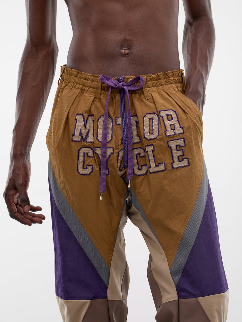 Tonal Paneled Motorcycle Motard Pants (PT-SV-NRS-1004-BEIGE)