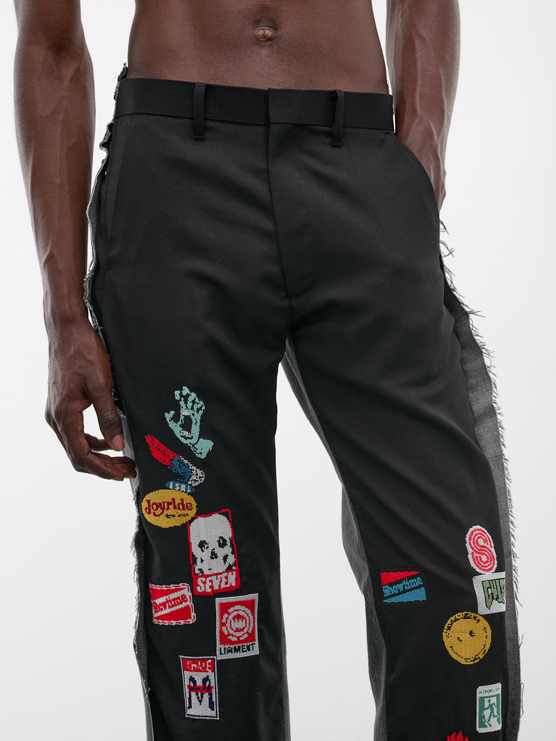 Deconstructed Suiting Denim Graphic Pants (PT-SV-NRS-1006-BLACK)