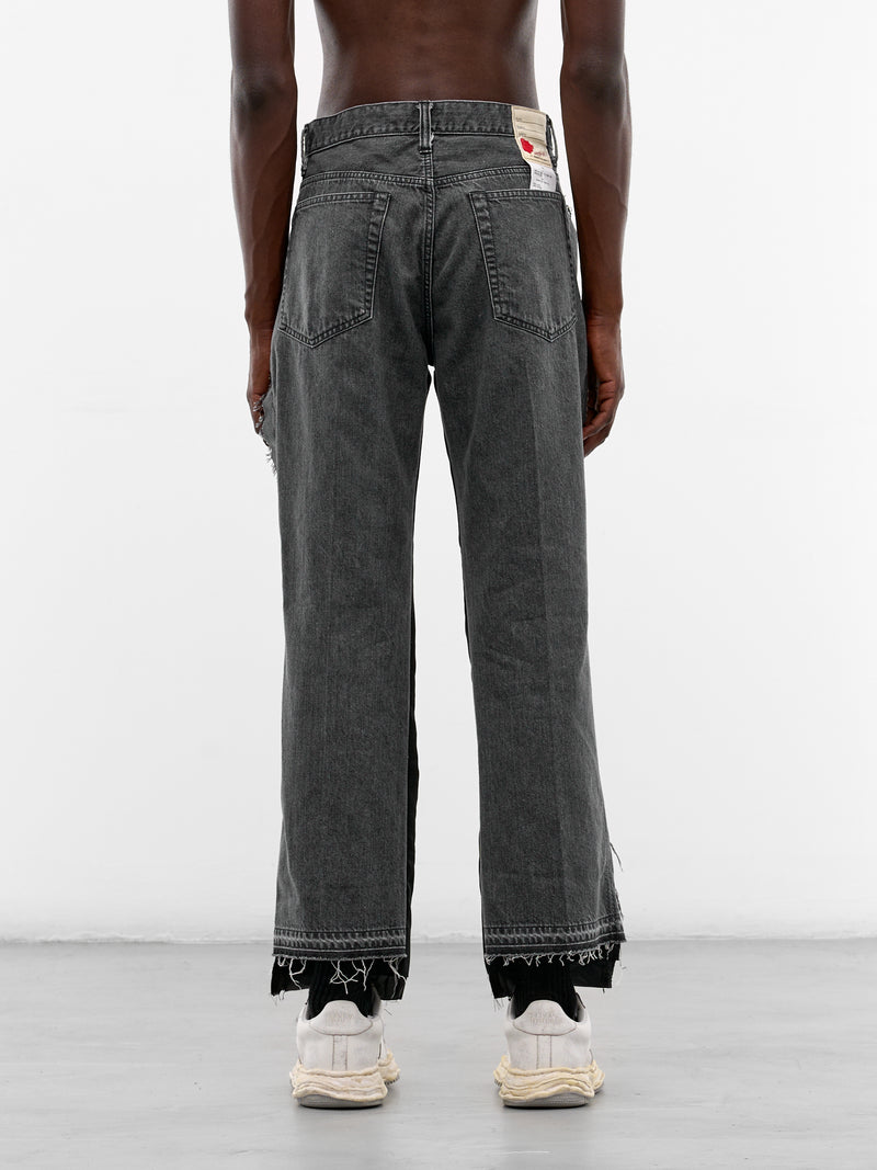 Deconstructed Suiting Denim Graphic Pants (PT-SV-NRS-1006-BLACK)