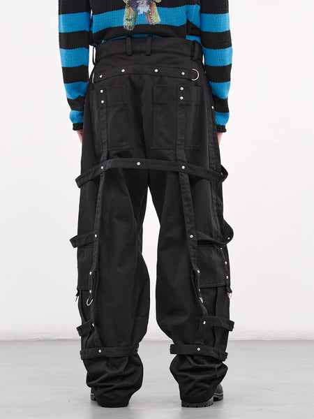 Strapped Cargo Trousers (PT0-25-246-BLACK)