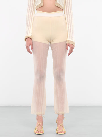セール】VARIOUS FABRICS SHEER KNIT PANTS（その他パンツ