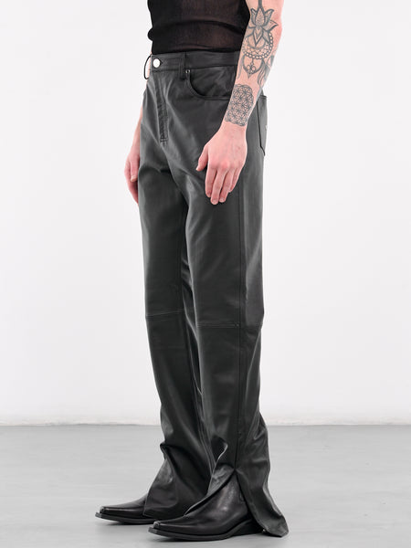 パンツ LEODOTS MANISH PT LESET Yoshi Wide Leg Boxer Pant in Parchment Pinot Stripe in