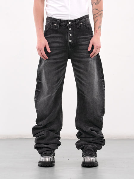 パンツ DISSONANCE NTRUL DENIM TROUSERS BLACK NTRUL BASIC TROUSERS BLACK – DISSONANCE