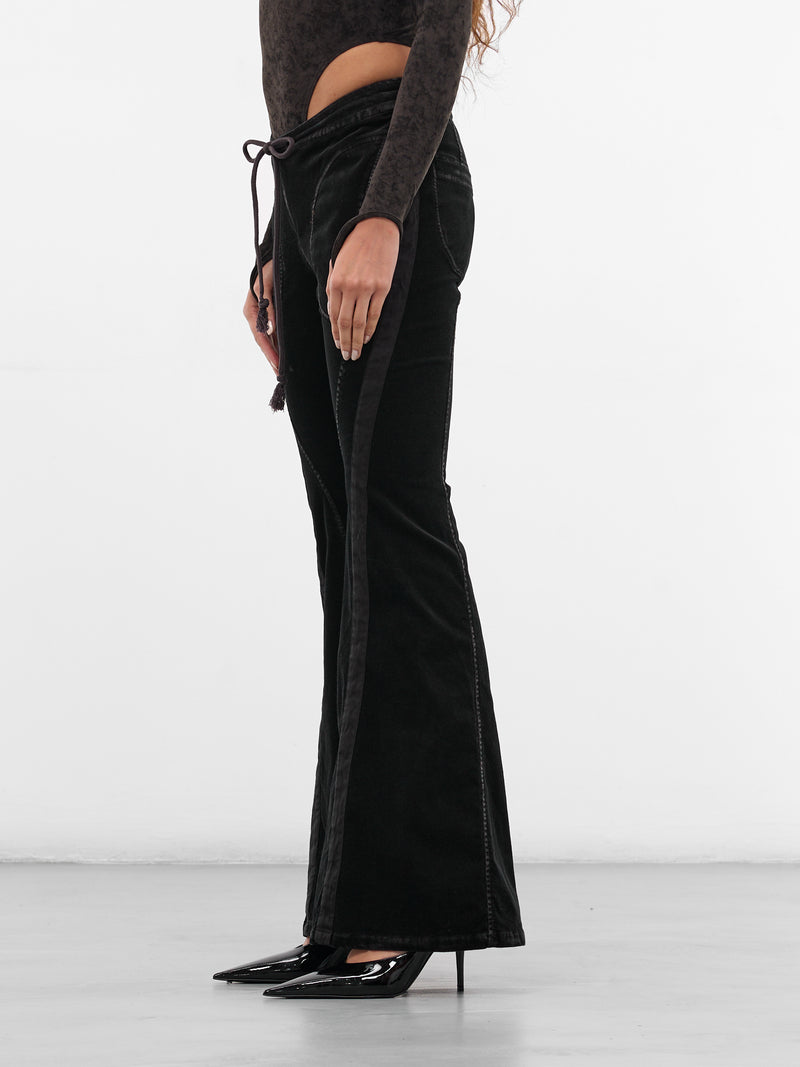 Black Cotton Flared Trousers (PT07C1BL900-BLACK)