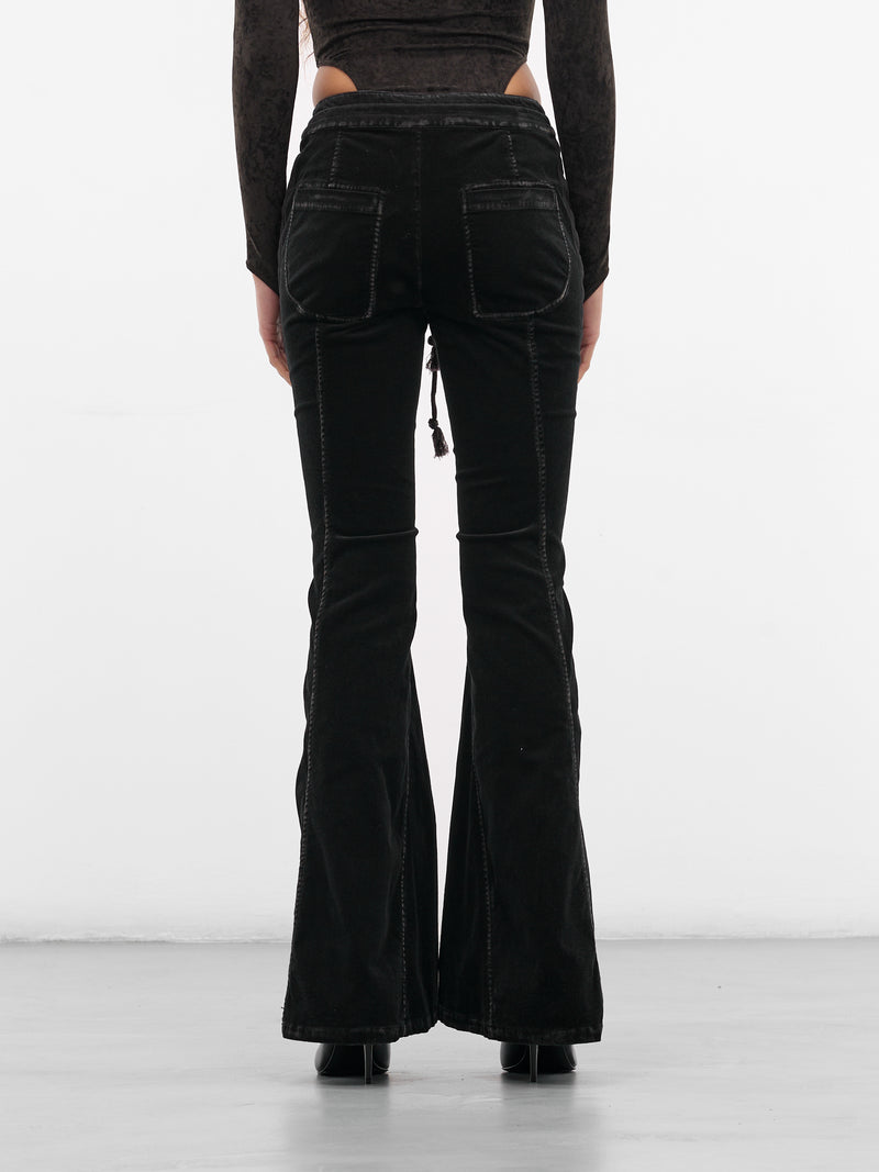 Black Cotton Flared Trousers (PT07C1BL900-BLACK)